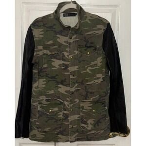 JET John Eshaya Women's Camo M/L  Zip Jacket Cotton w/Lamb Leather Jacket‎